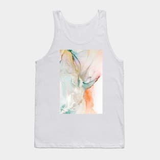 Alcohol ink abstract sparkling green, turquoise, gold. Style incorporates the swirls of marble or the ripples of agate. Tank Top